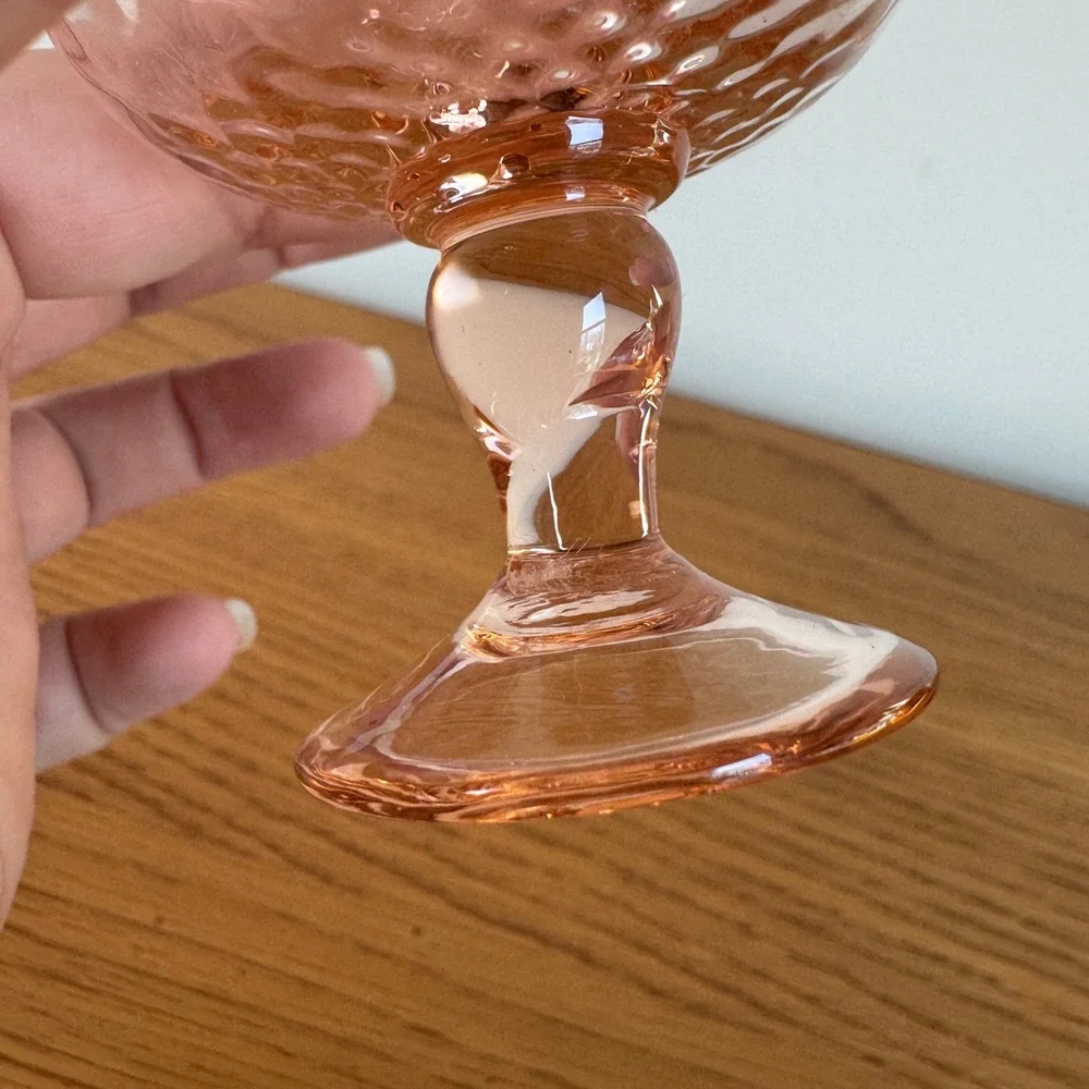 Vintage Pink Depression‎ Glass Footed Dessert Sherbet Cup Champagne Coupe 2.5